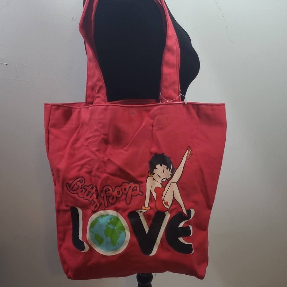Red Betty Boop Cartoon Design Tote Bag